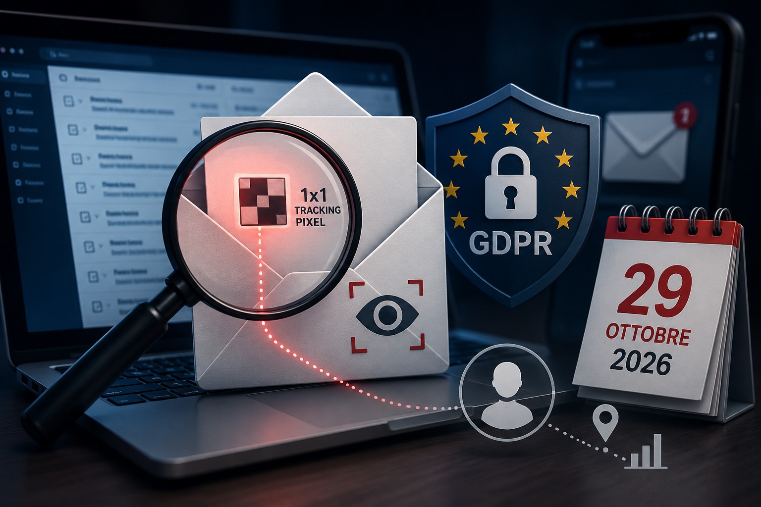 Tracking pixel nelle email: sei mesi per mettersi in regola o si rischiano le sanzioni del GDPR